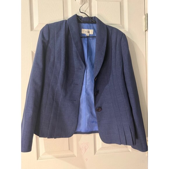 Le Suit Blue Polyester Suit Jacket Blazer Size 10 - Picture 1 of 6